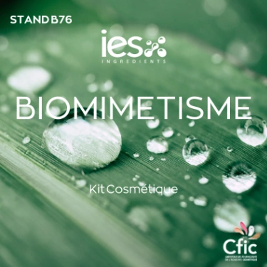 Kit cosmétique biomimétisme IES Ingredients - gouttes d'eau sur feuille verte